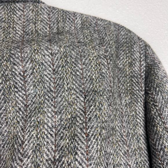Harris Tweed Gray Herringbone Wool Blazer Sport Coat by Mawest Size Approx 40R - Picture 5 of 12